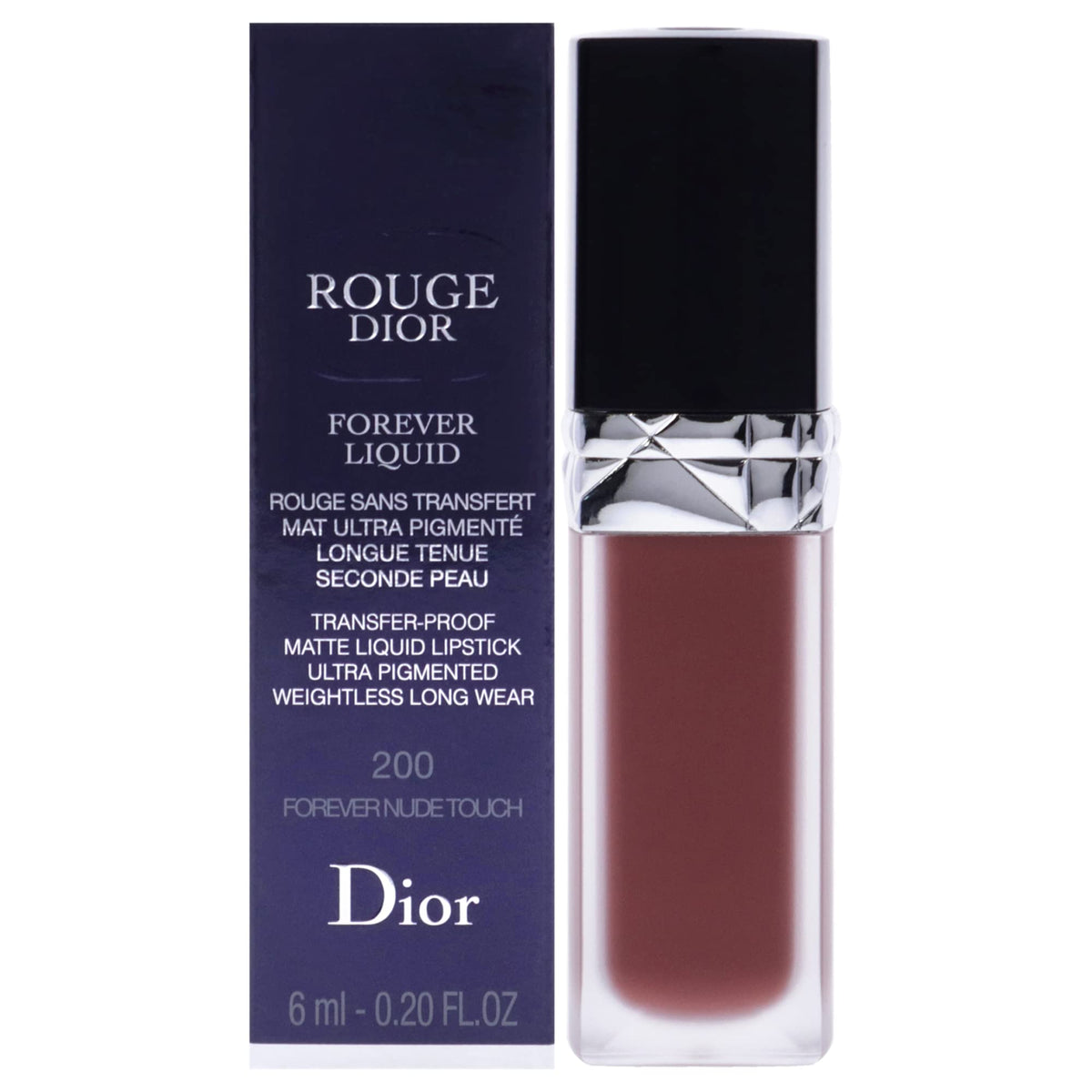 Christian Dior Rouge Dior Forever Liquid Matte Lipstick - 200 Forever Nude Touch, 0.2 oz