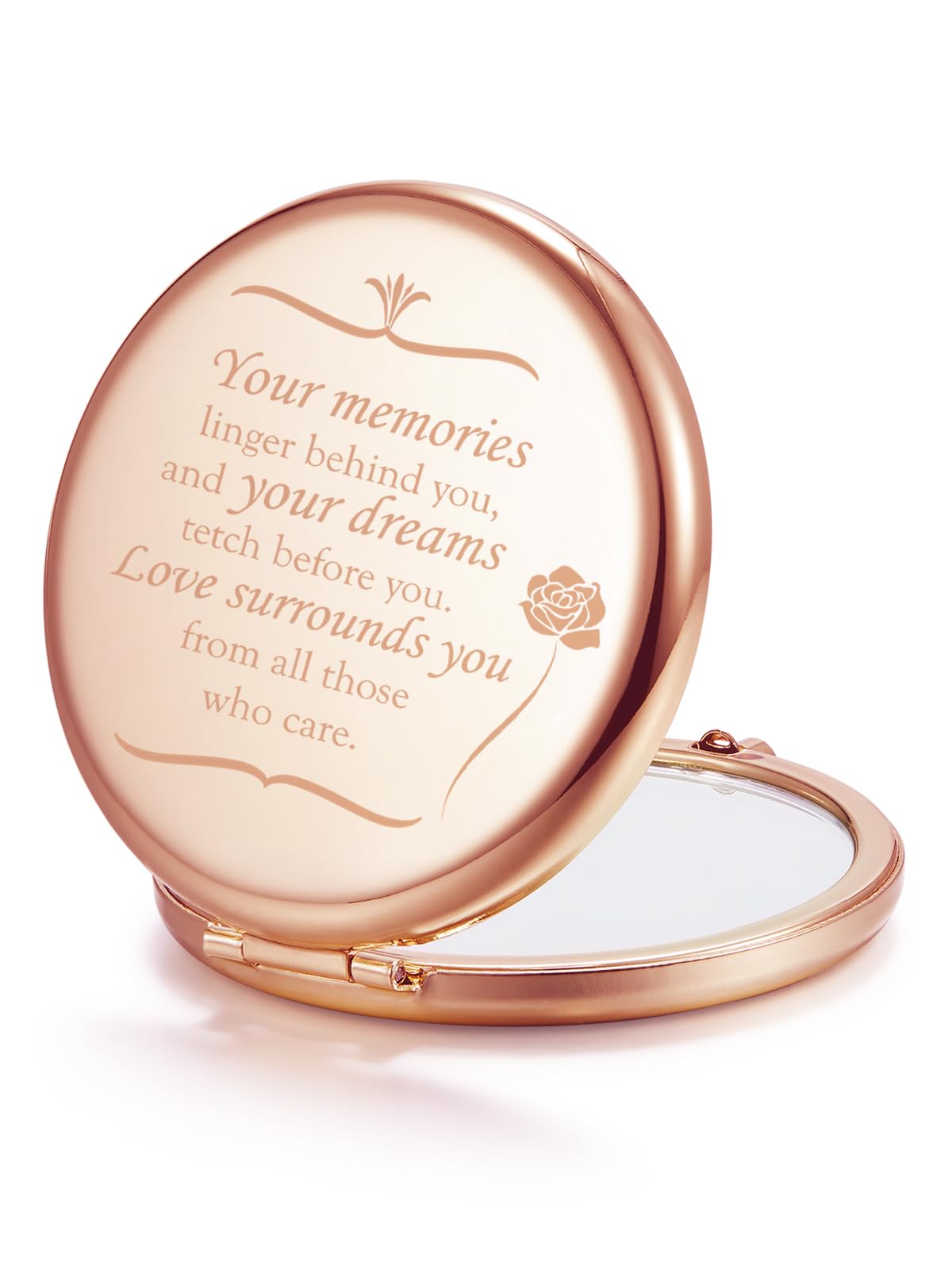 Getinbulk Personalized Rose Gold Compact Mirror For Women - Perfect Gift For Mom, Friends & Teachers