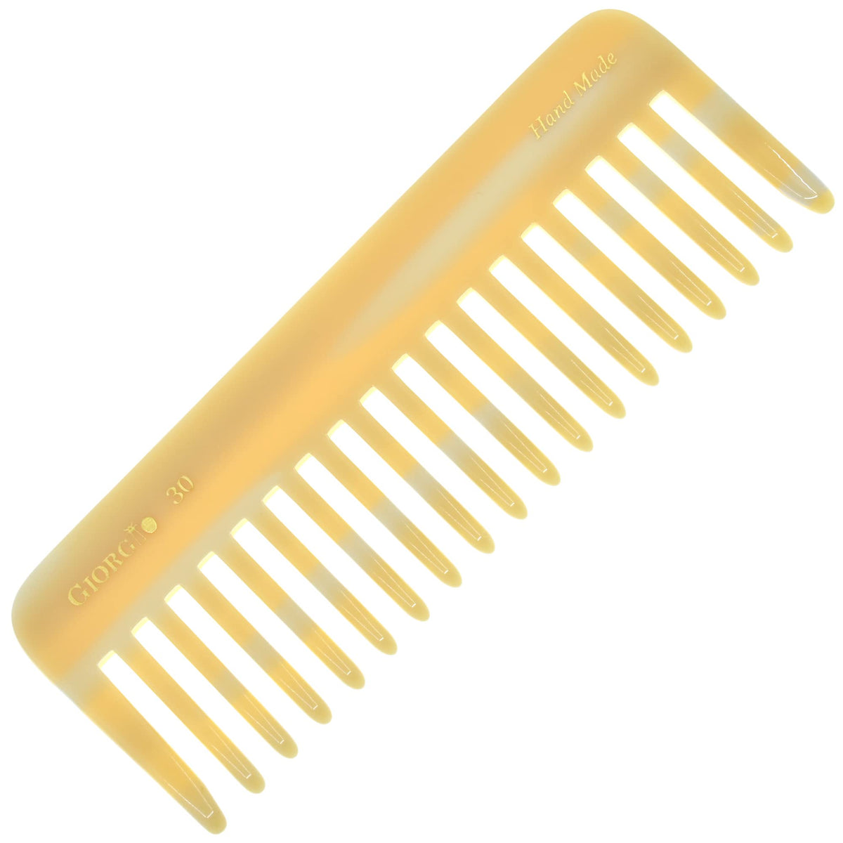 Giorgio G30 Large Detangling Comb - Wide Teeth For Thick Curly Hair, Handmade Cellulose