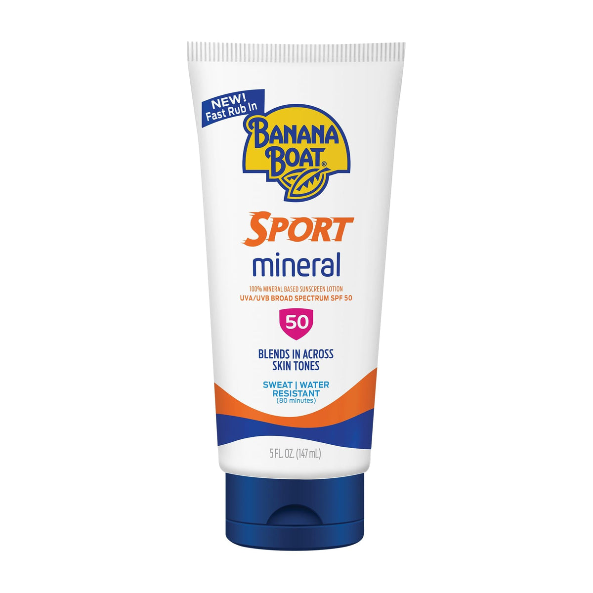 Banana Boat Sport Mineral Sunscreen Spf 50, 5Oz - Zinc Oxide Sunblock Lotion