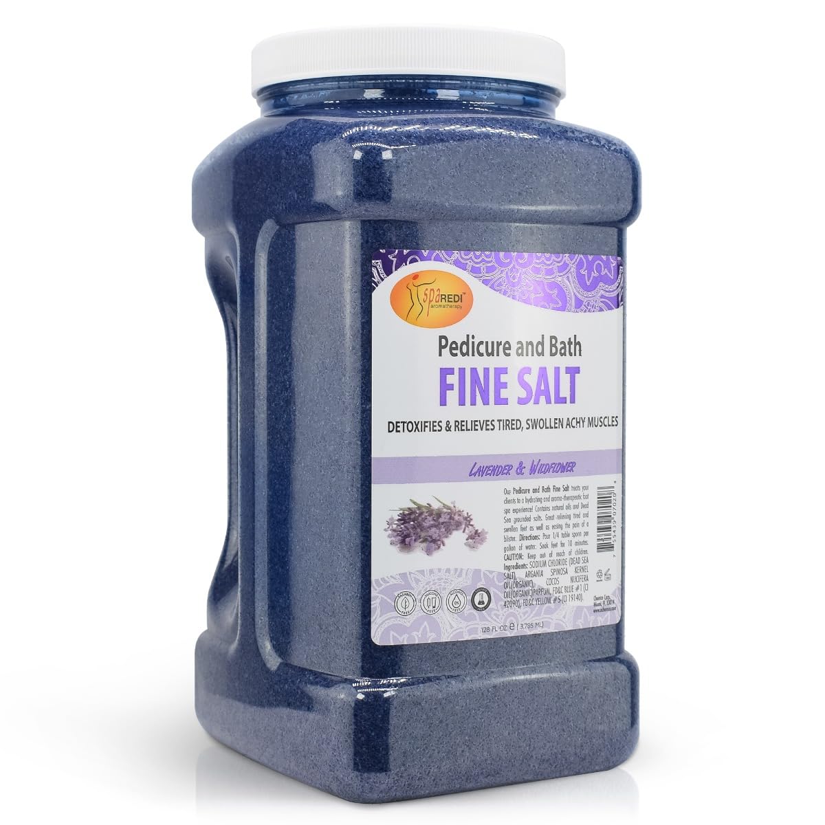 Spa Redi Detox Foot Soak - Lavender & Wildflower Bath Salt, 128 Oz, Hydrating & Moisturizing