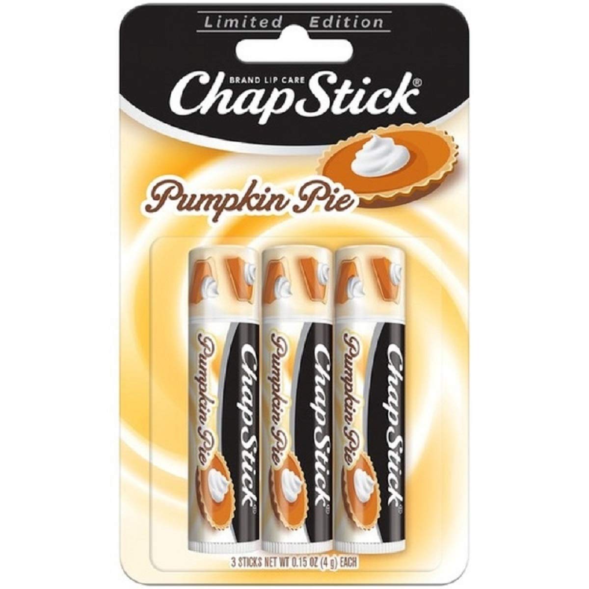 Chapstick Limited Edition Pumpkin Pie Triple Pack - Moisturizing Lip Balm, 3 Count