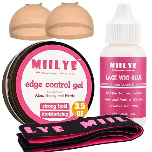 Miilye Strong Hold Lace Glue For Wigs - Waterproof, Sweat Proof, Invisible Bonding Adhesive, White