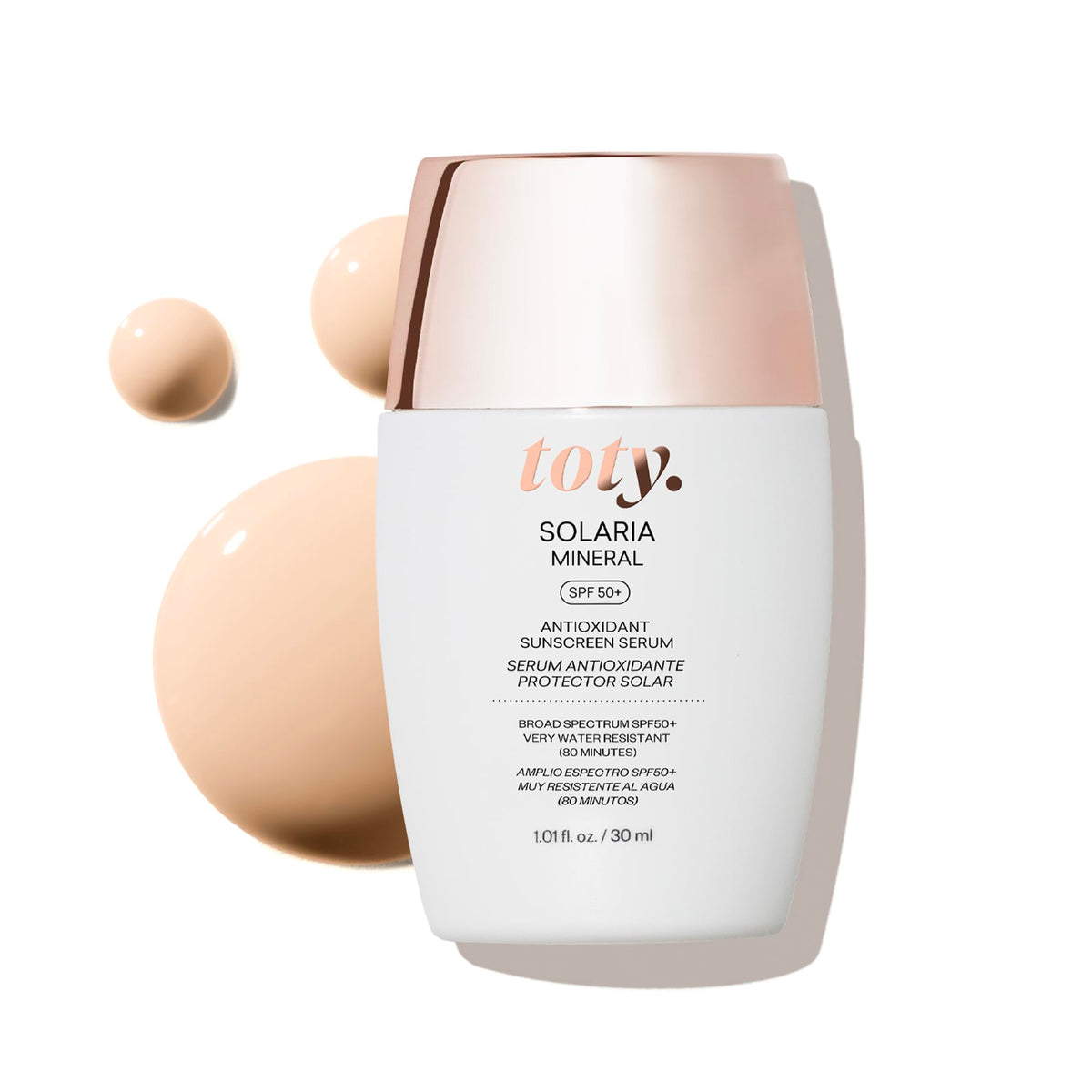 Toty Solaria Mineral Spf 50+ Tinted Sunscreen Serum 30Ml - Water Resistant, Broad Spectrum, Travel Size