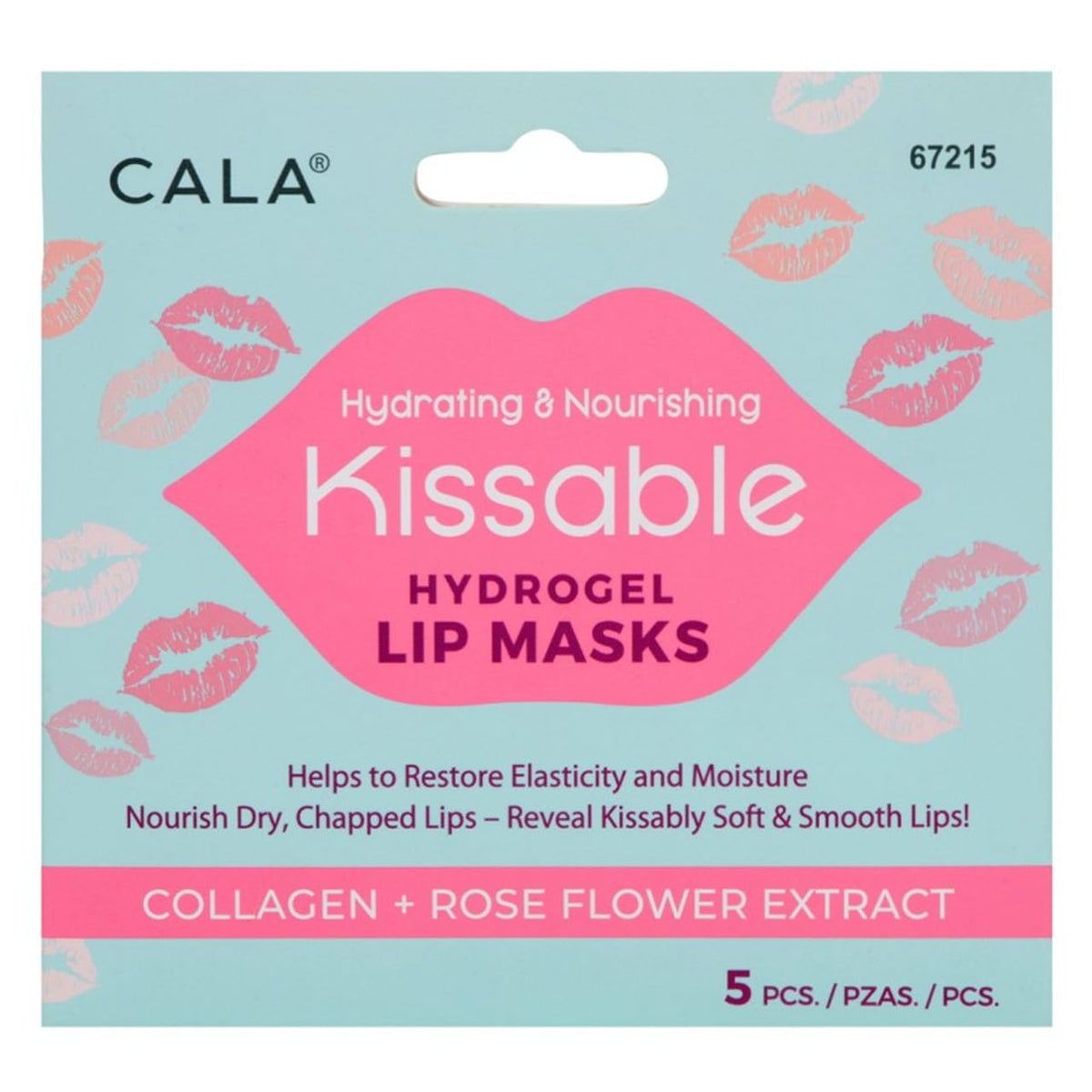 Cala Hydrating Hydrogel Lip Masks With Collagen & Rose Extract - 5 Pcs