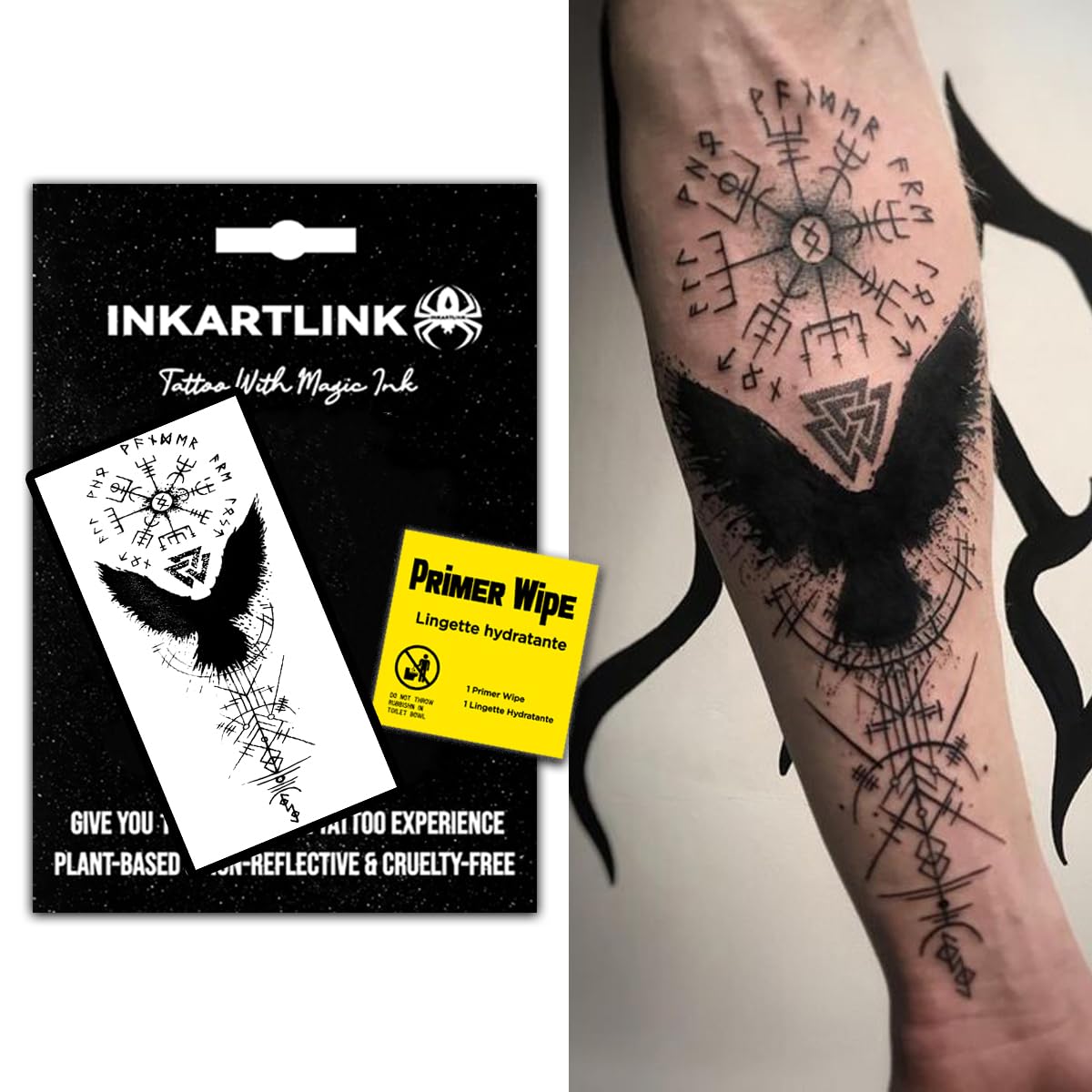 Inkartlink Semi Permanent Tattoos - Realistic, Waterproof Evil Symbol Design For Men