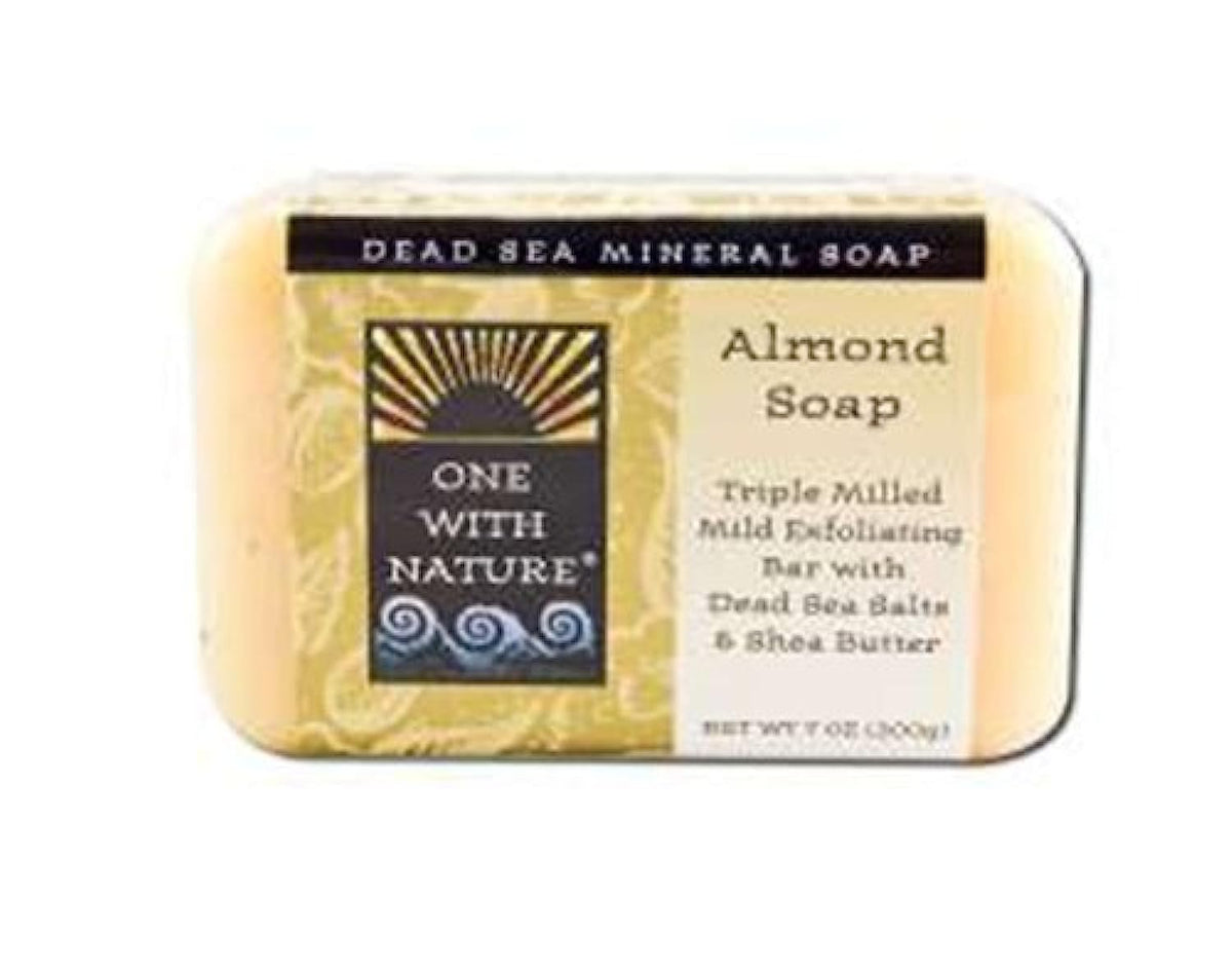 One With Nature Almond Dead Sea Mineral Soap - 7 Ounce Bar For Nourishing Skin