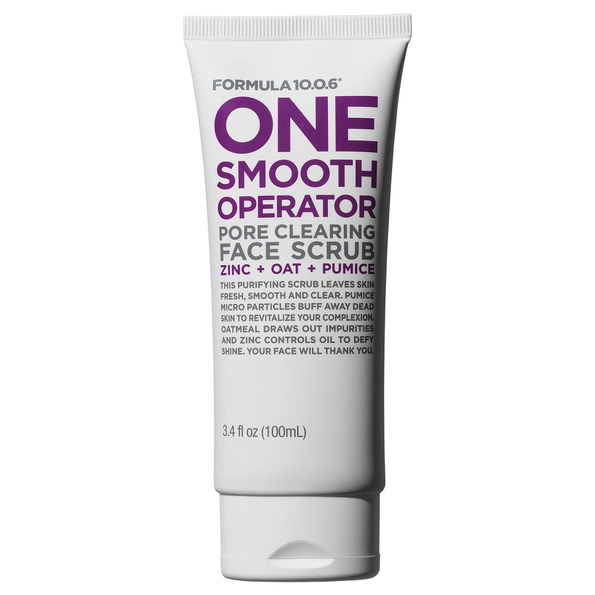 Formula 10.0.6 One Smooth Operator Face Scrub, 3.4 Fl Oz - Vegan, Paraben-Free, Cru