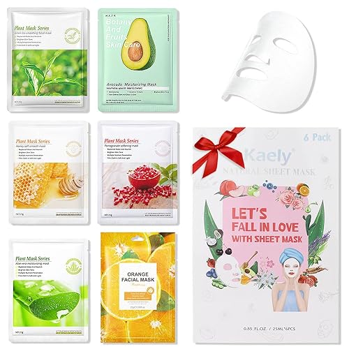 Amy'S Diary 6 Pcs Hydrating Green Tea Honey Aloe Vera Face Mask - Korean Beauty Essence