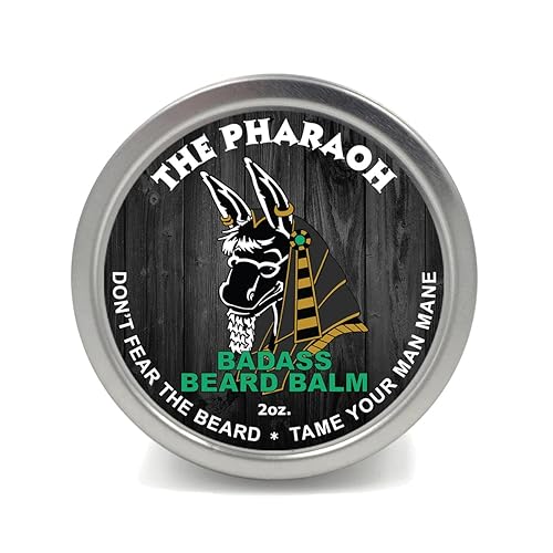 Badass Beard Care Beard Balm - The Pharaoh Scent, 2 Oz, All Natural, Softens & Promotes Growth