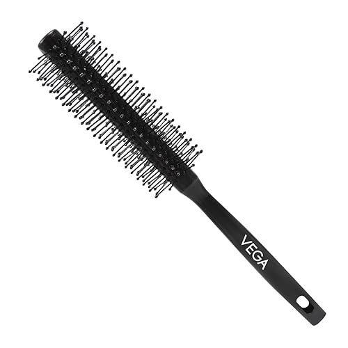 VEGA Round Hair Brush R3-RB - Black Boar & Nylon Bristles, 1 Piece, Basic Collection