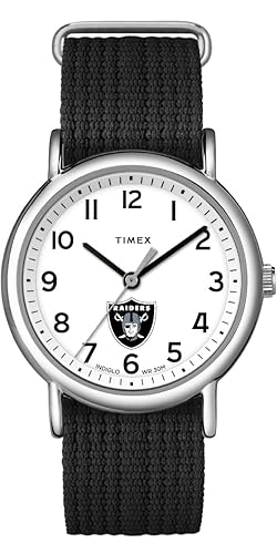 Timex Weekender 38Mm Unisex Watch - Las Vegas Raiders Slip-Thru Strap