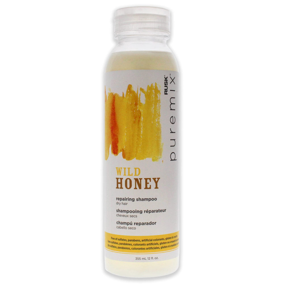 RUSK PUREMIX Wild Honey Repairing Shampoo for Dry Hair  12 Oz  Formulated with Honey  Natural Antioxidants to Soften  Smooth  a