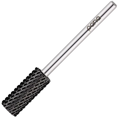 Beauticom Usa Pana Flat Top Nail Drill Bit, 3/32&quot; Shank, Dlc Black, Coarse Grit For Acrylic