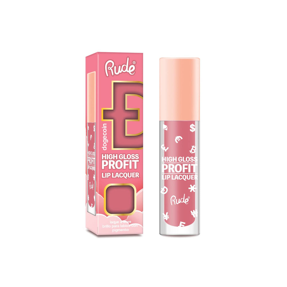 Rude Cosmetics Dogecoin High Gloss Profit Lip Lacquer - 0.14 Oz Lip Gloss For Women