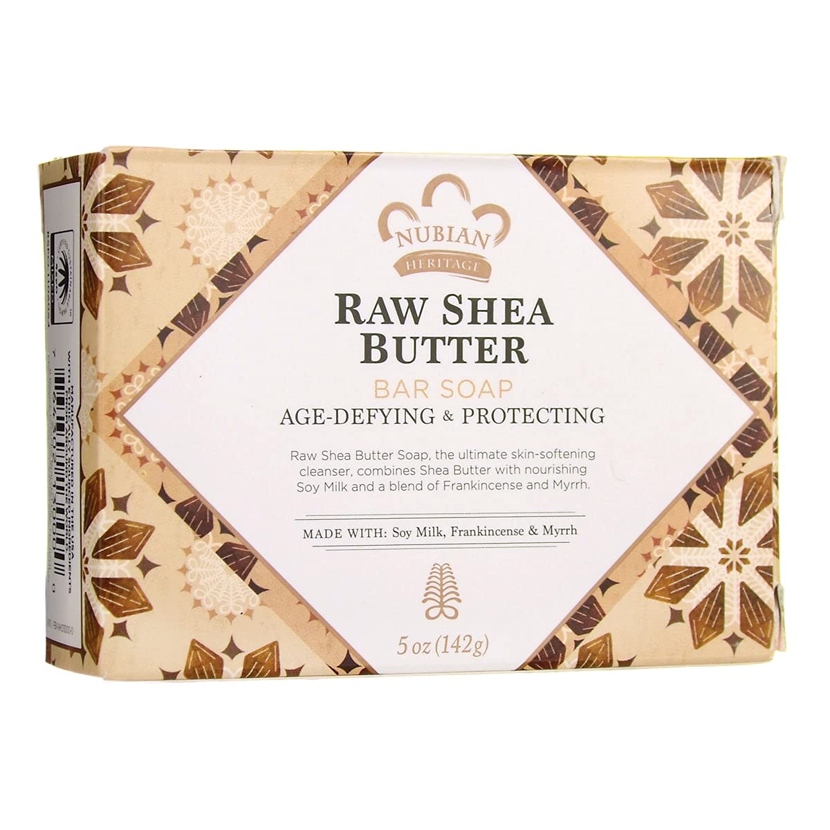 Nubian Heritage Raw Shea Butter Bar Soap 5 Oz - Moisturizing Raw Shea & Myrrh