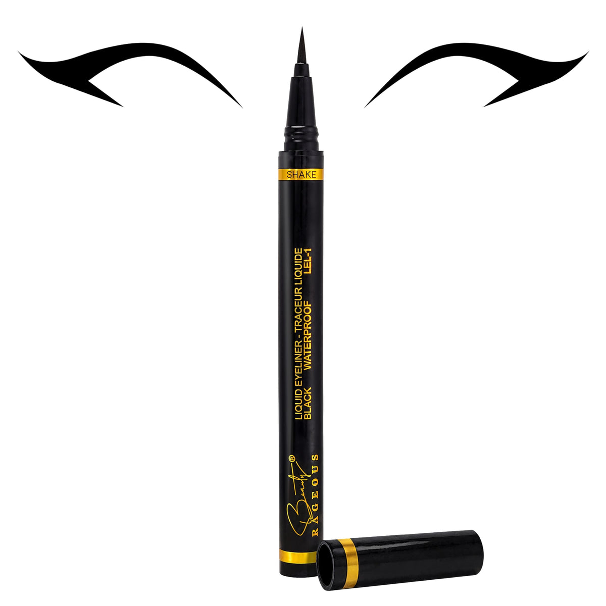 Beauty Rageous Liquid Black Eyeliner - Waterproof, Smear-Resistant, Vegan, Cruelty-Free, 0.02