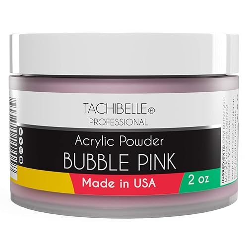 Tachibelle Bubble Pink Acrylic Powder, 2 oz - Professional Acrylic Nail System, Made in USA