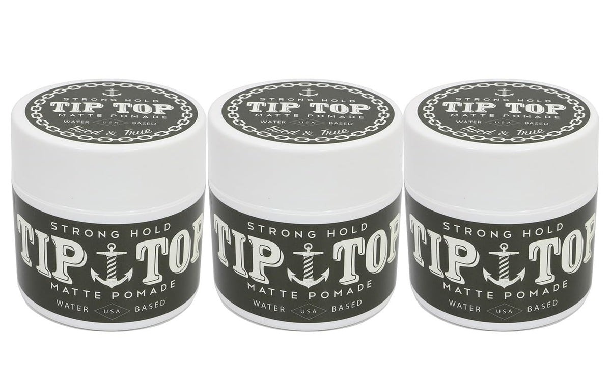 Tip Top Strong Hold Matte Pomade, Water Based, 4.25Oz - Pack Of 3