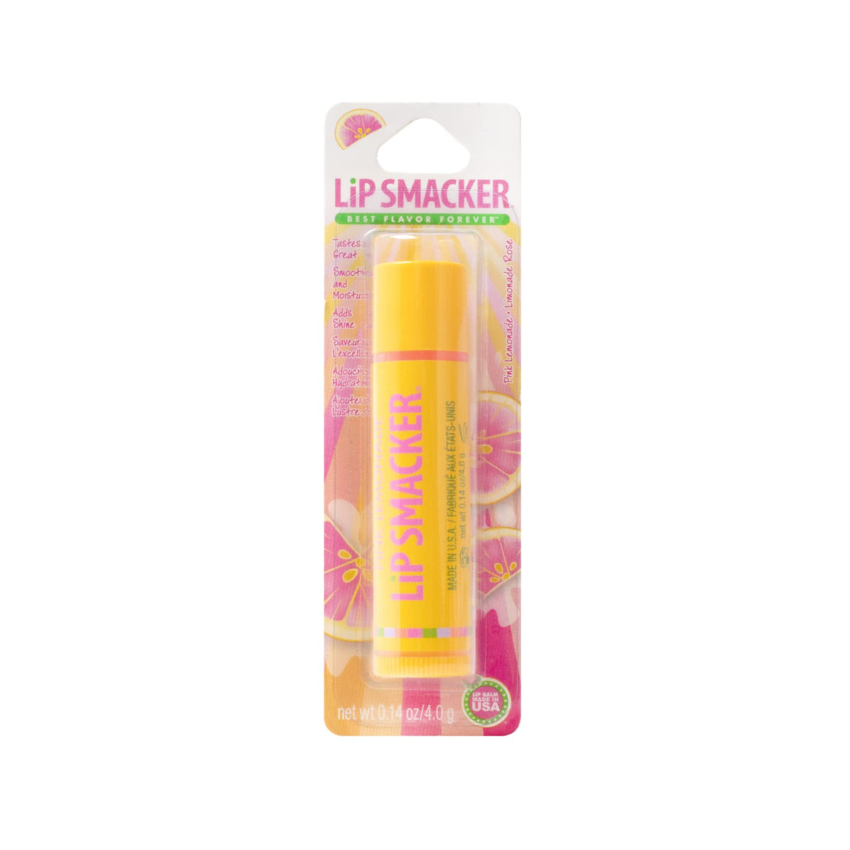 Lip Smacker Pink Lemonade Flavored Lip Balm For Kids & Adults, 1 Count, Clear Hydration