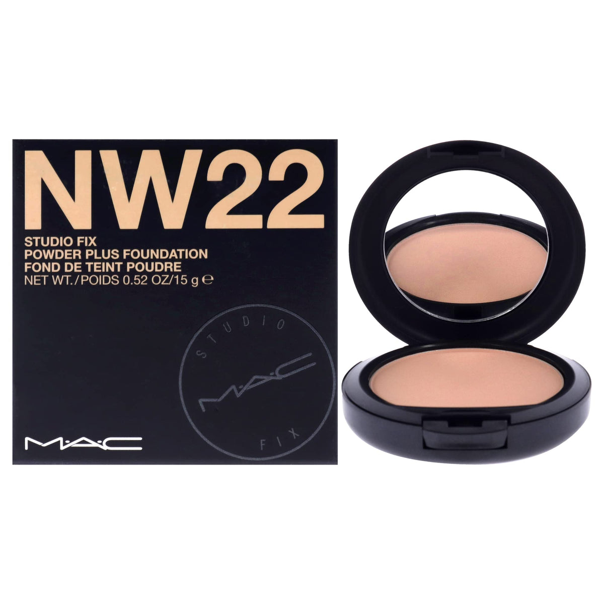 Mac Studio Fix Powder Plus Foundation Nw22 - 0.52 Oz, Flawless Matte Finish