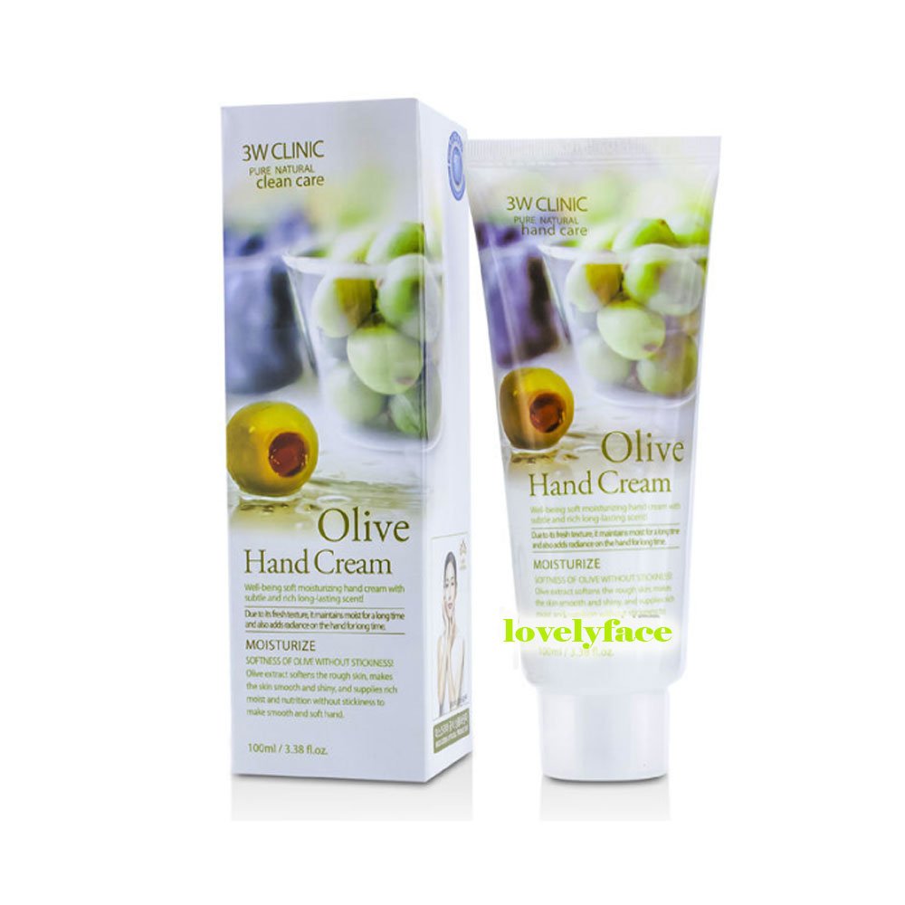 3W Clinic Olive Hand Cream, 3.38 Ounce - Moisturizing Skin Care For Soft Hands