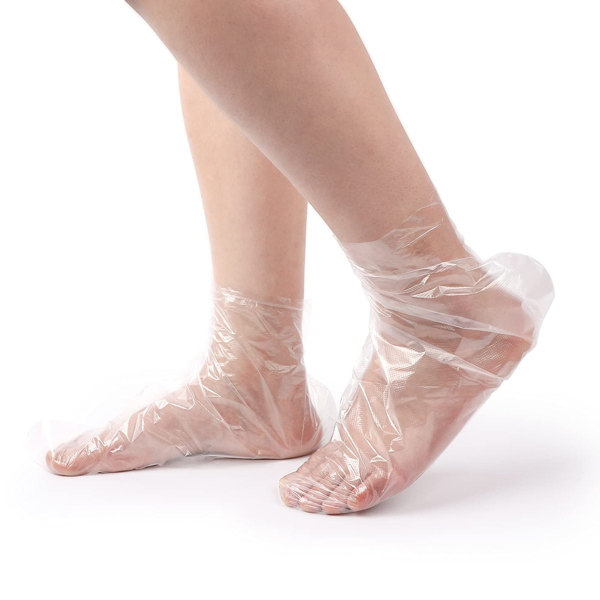 Niubow 100Pcs Transparent Paraffin Wax Bath Liners For Foot Therapy, Plastic Booties