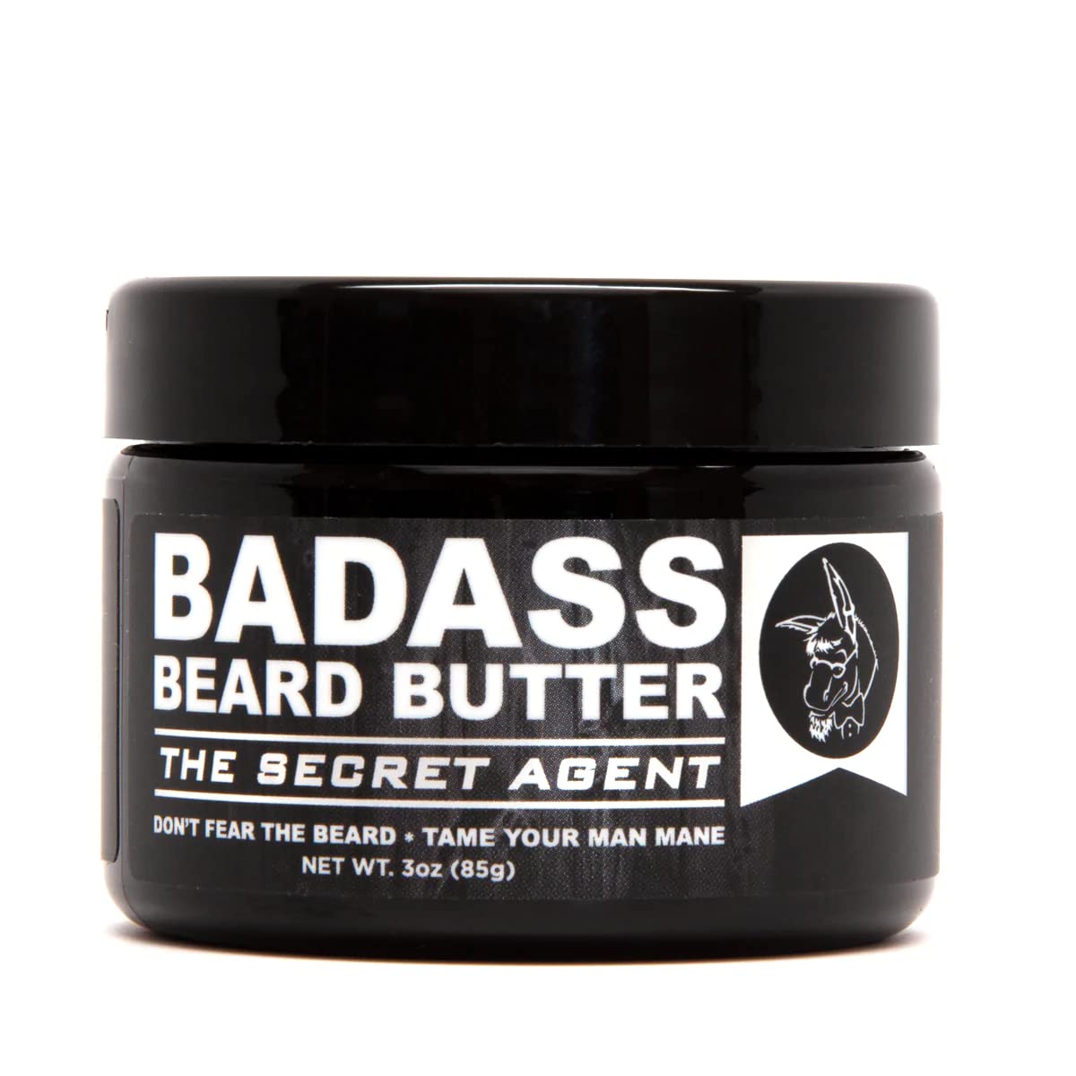 Badass Beard Care Beard Butter - The Secret Agent, 3 Oz, Natural Ingredients For Soft, Itch-Free Beard