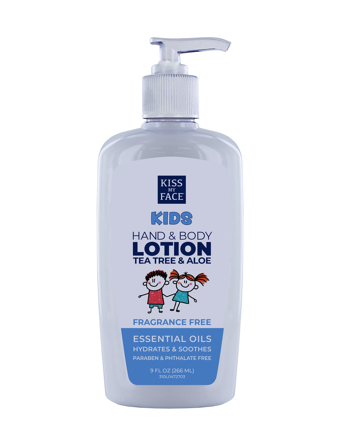 Kiss My Face Kids Fragrance-Free Hand & Body Lotion, 9 Fl Oz - Vegan, Cruelty-Free, Sensitive Skin