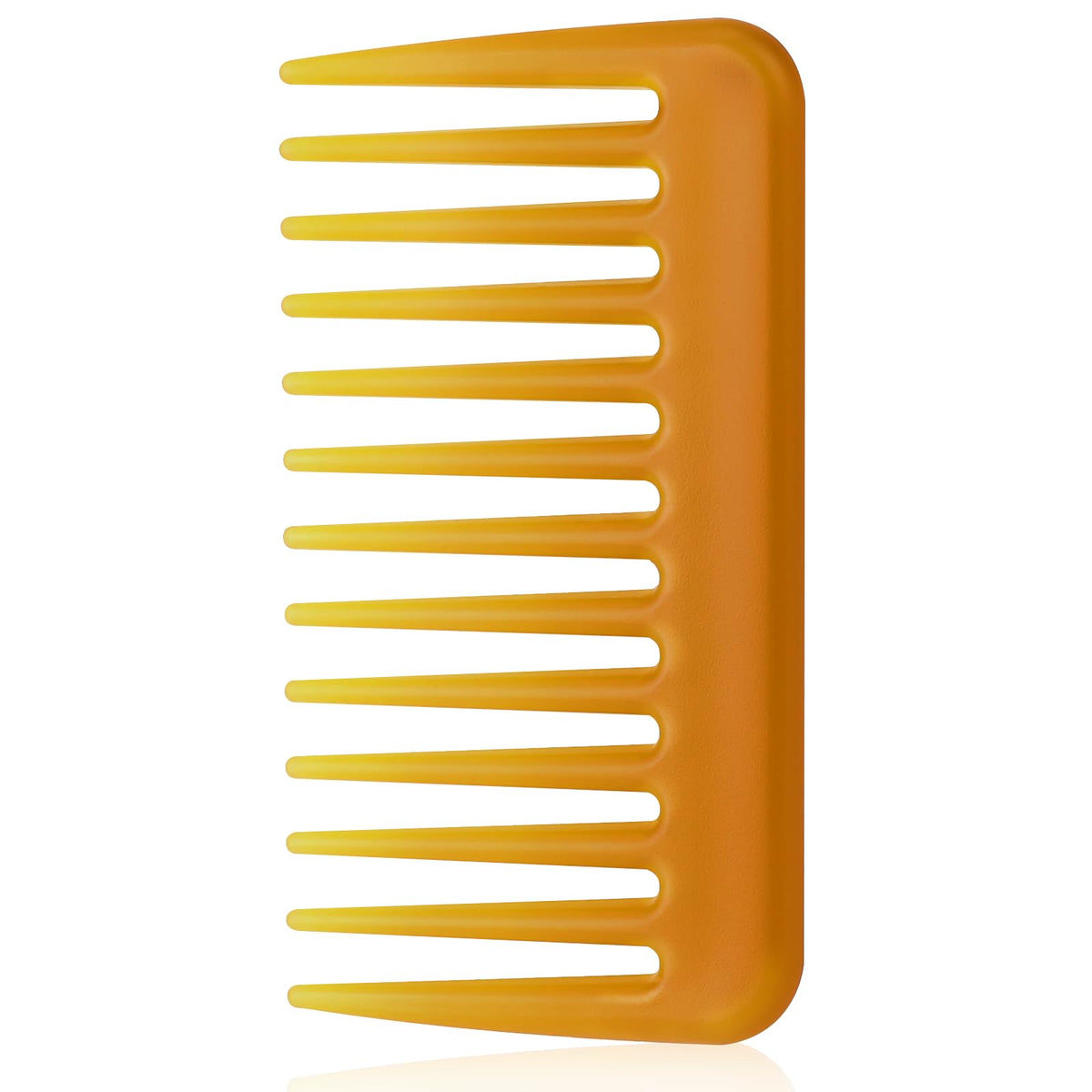 Mozeat Lens Mini Wide Tooth Comb - Portable Detangling Comb For Curly Hair, Small Amber Plastic