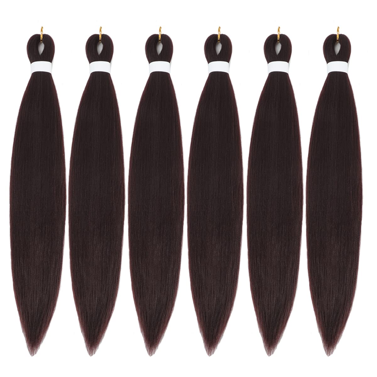 Alremyssy 26&quot; Pre Stretched Yaki Texture Braiding Hair, 6 Pcs, Hot Water Setting, #