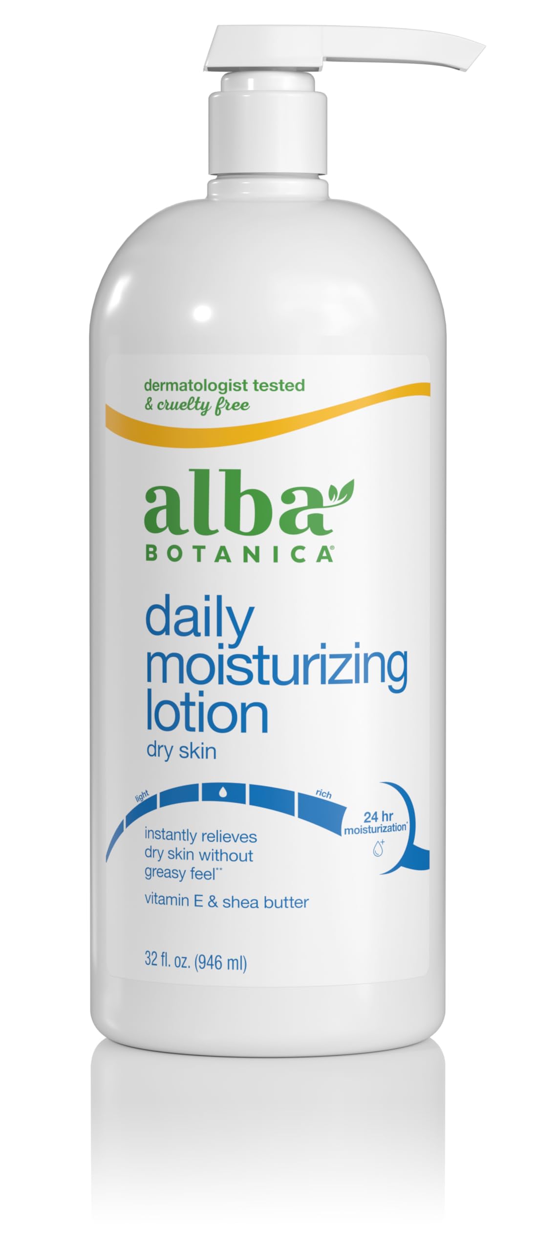 Alba Botanica Daily Moisturizing Lotion, 32 Oz - Vitamin E & Shea Butter For Dry Skin