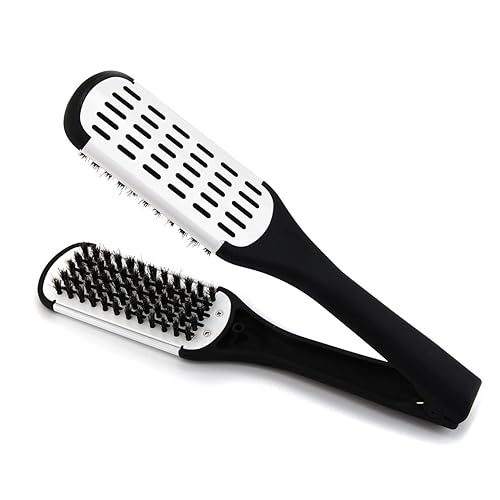 Aethland Double-Sided Boar Bristle Brush & Hair Straightening Comb for Smoothing & Styling