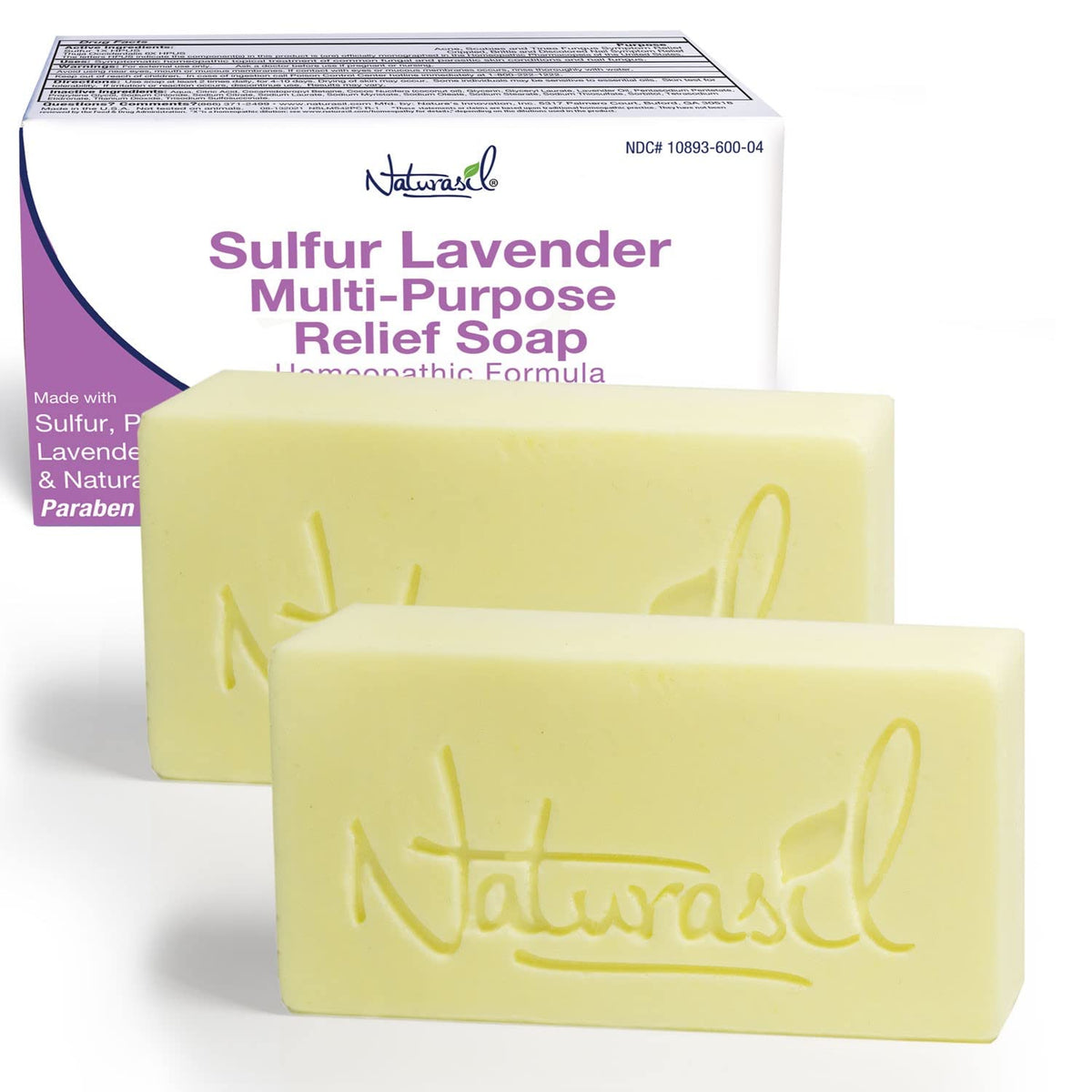 Naturasil 10% Sulfur Lavender Soap - Natural Relief for Acne, Eczema & Itching | 4oz (Pack of 