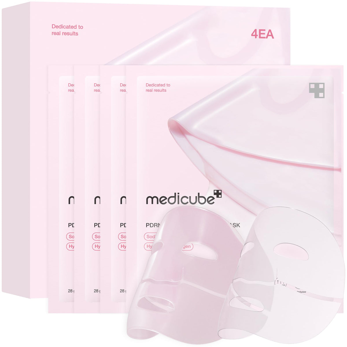 Medicube Salmon Dna Pdrn Collagen Jelly Gel Mask - Hydrating Overnight Face Mask For Glass Skin, 4Ea