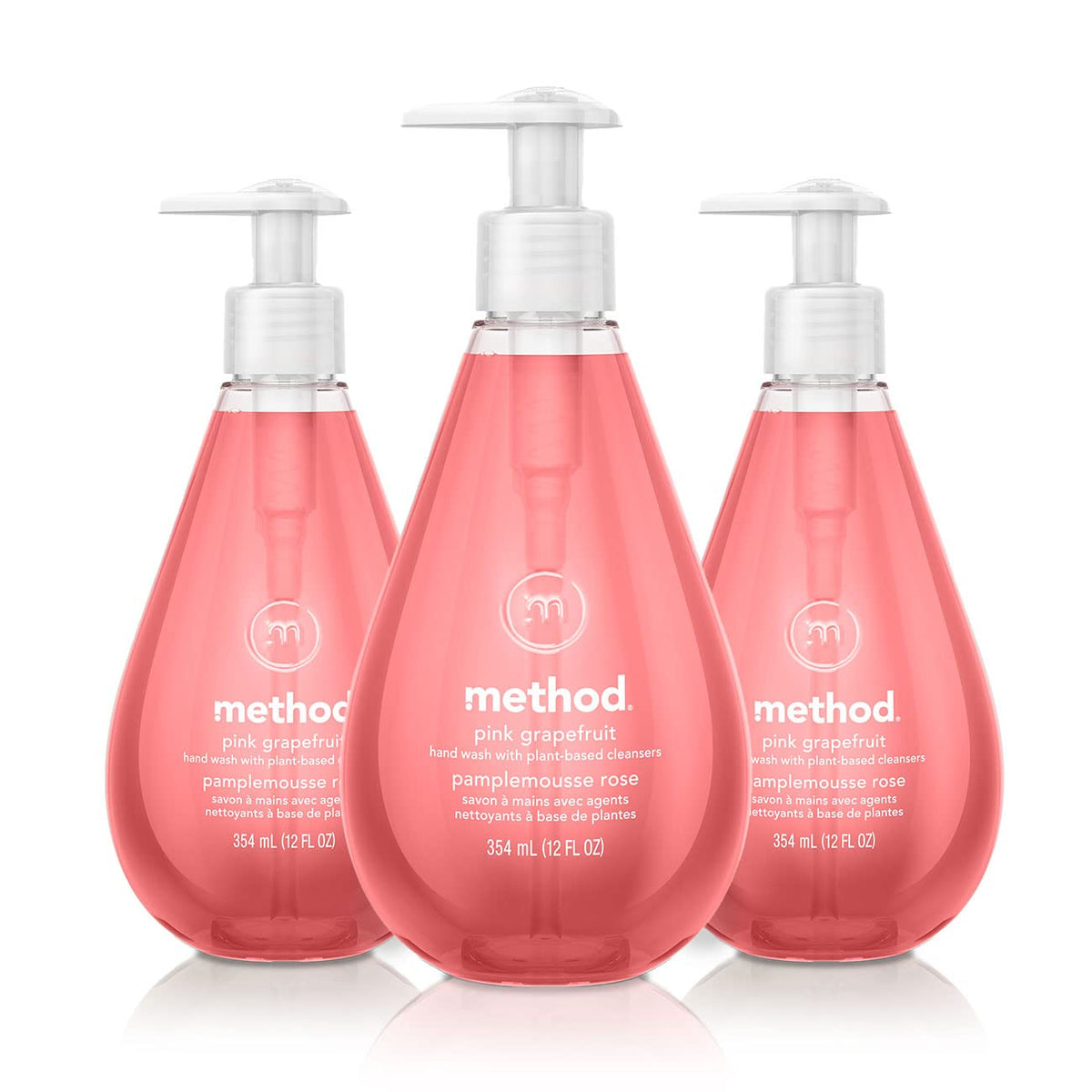 Method Gel Hand Soap, Pink Grapefruit, 12 Oz - 3 Pack, Refreshing & Eco-Friendly Clean