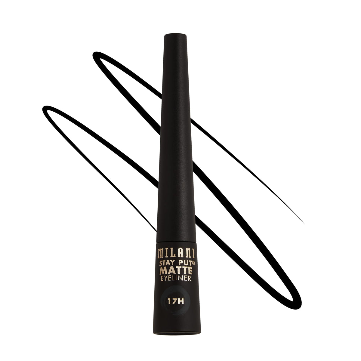 Milani Stay Put Matte Liquid Eyeliner - Black Matte, 17Hr Long-Lasting, Vegan, Cruelty-Free