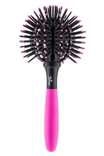 The Twirler Neon Pink Large Ball Brush - Durable Metal Hair Styling Tool