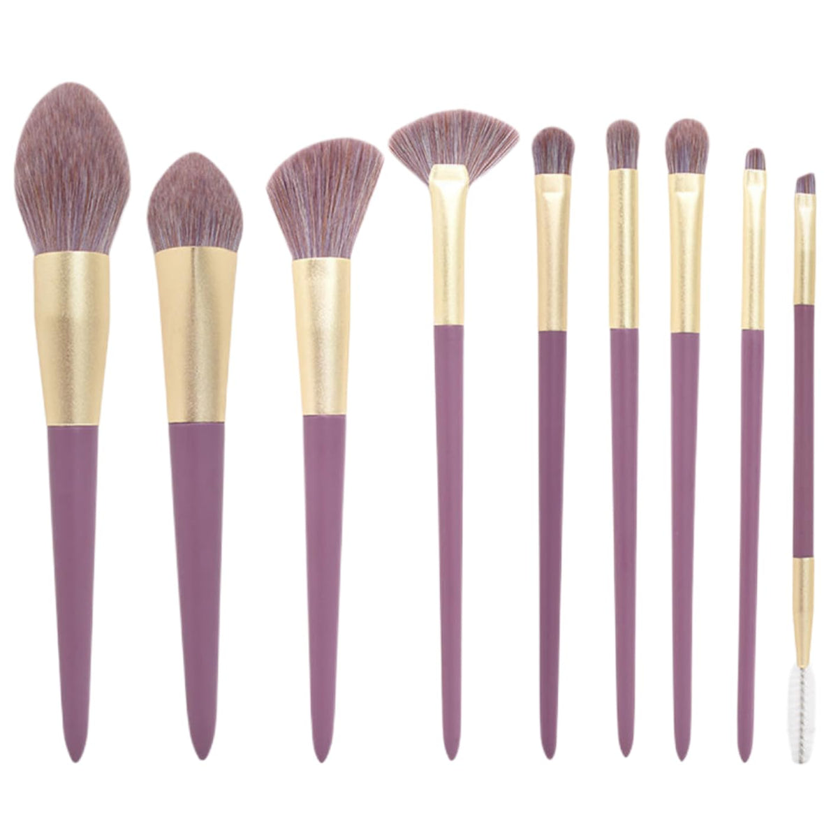 Dhjrefhhd 9Pcs Purple Makeup Brush Set - Foundation, Eyeshadow, Contouring & Blush Brushes