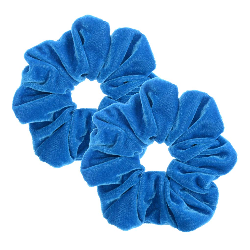 PIDOUDOU 2 Pcs Velvet Blue Large Scrunchies for Women Hair Elastic Bands