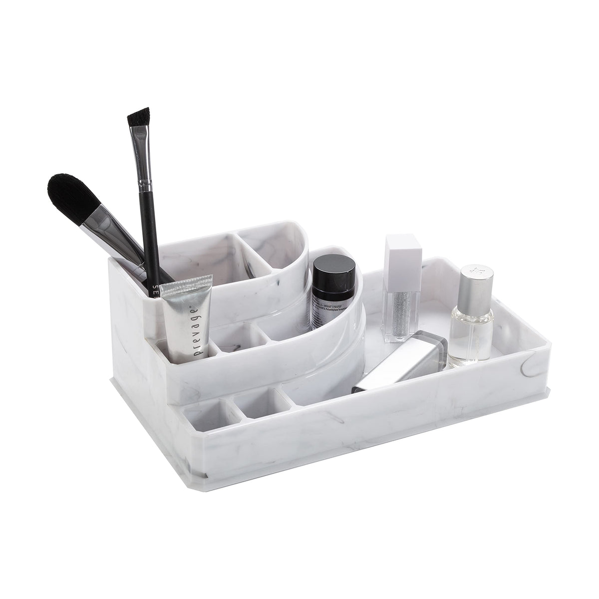 Simplify Marble 8 Section Jewelry Holder - Durable Multi-Purpose Cosmetic Organizer