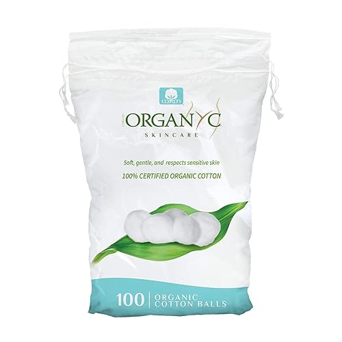 Organyc Organic Cotton Balls For Sensitive Skin, 100 Count - Hypoallergenic & Soft