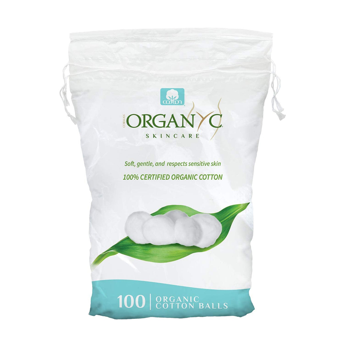 Organyc Organic Cotton Balls For Sensitive Skin - 1200 Count (12 Packs Of 100)