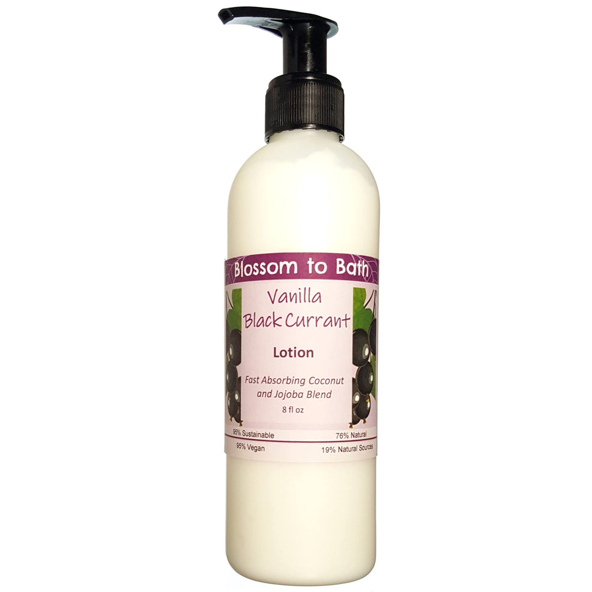 Blossom To Bath Vanilla Black Currant Lotion - 8 Oz Natural Fragrance, Quick Absorb, Berry Scent