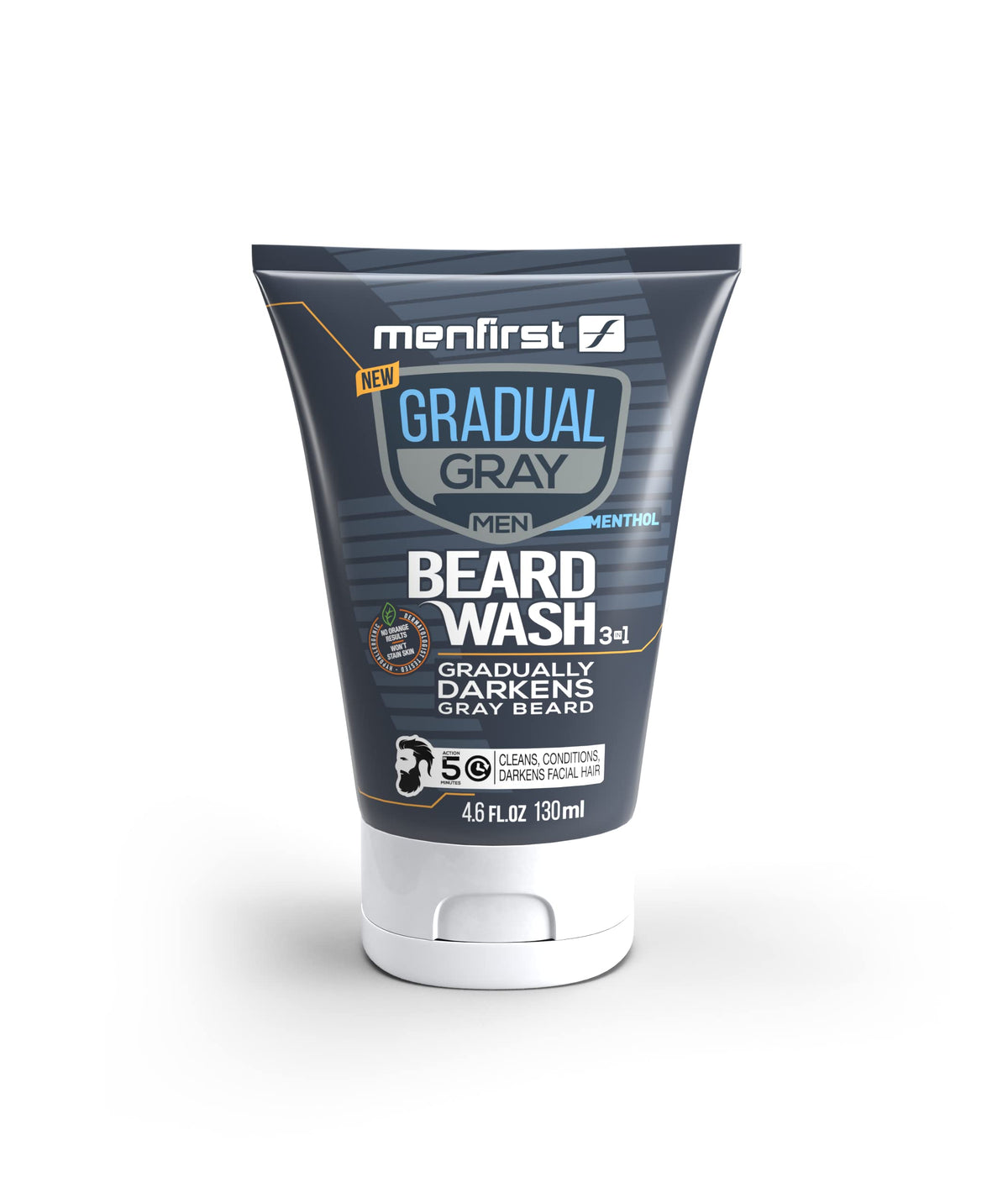 Menfirst Gradual Gray Darkening Beard Wash For Men, 4.6 Oz, Reduces White Beard Color