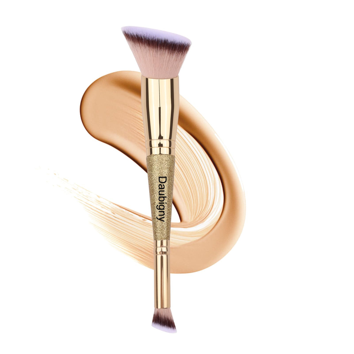 Daubigny Gold Dual-Ended Foundation & Concealer Brush - Premium Luxe Tapered Makeup Tool