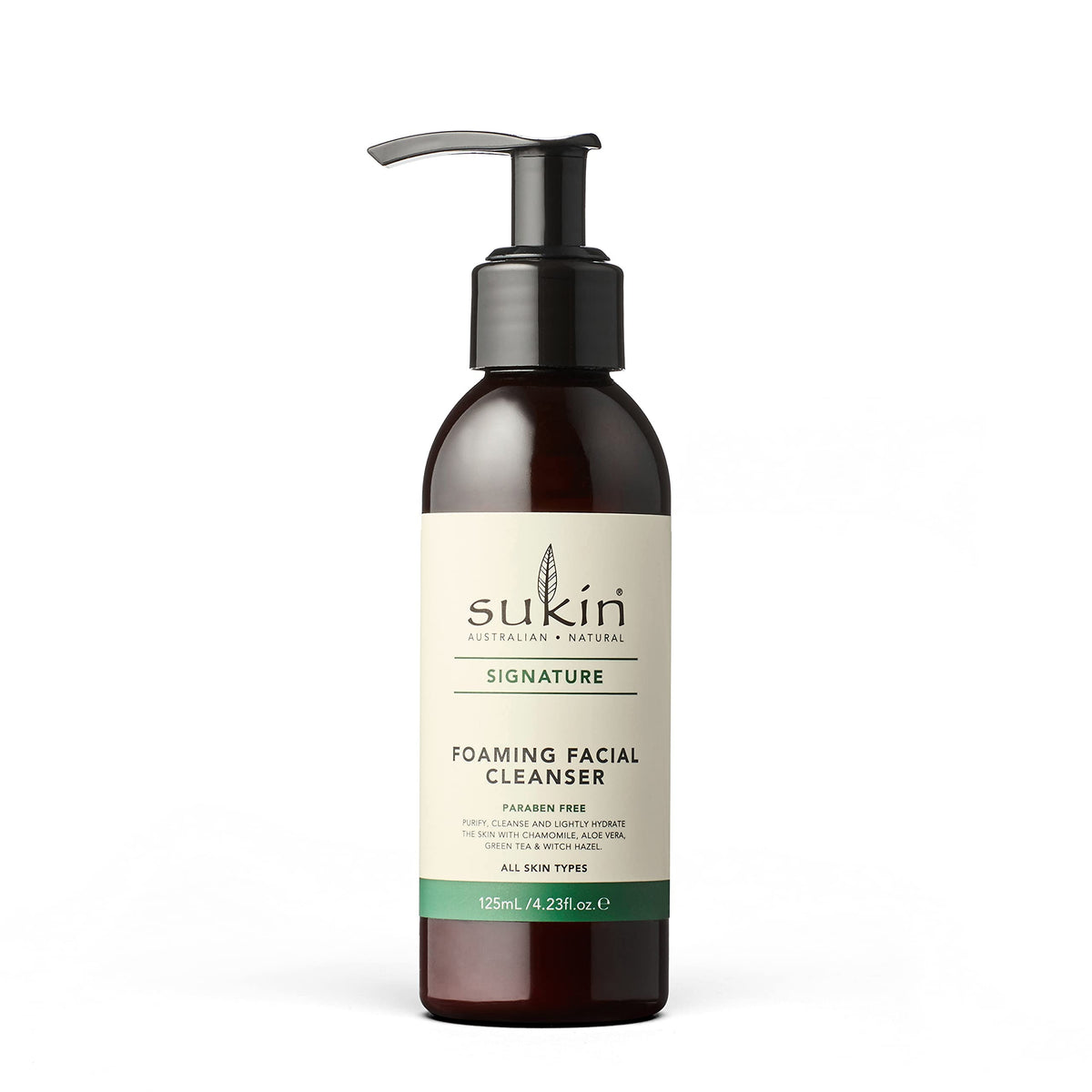 Sukin Foaming Facial Cleanser With Green Tea & Aloe Vera - 4.23 Fl Oz Gentle Gel Cleanser