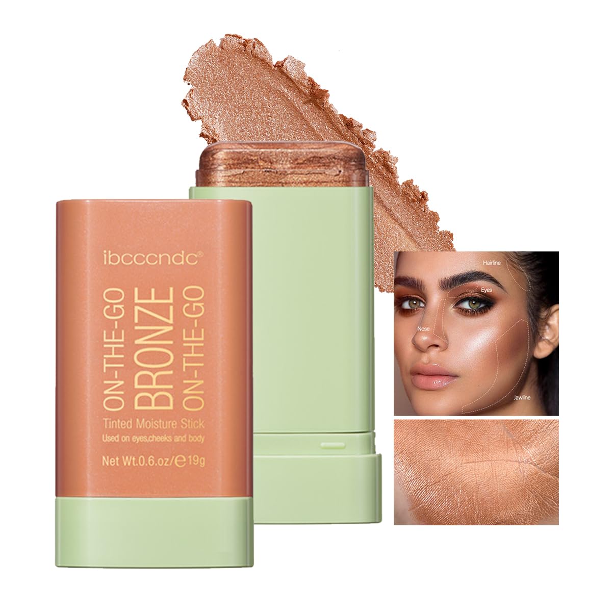 Hulyfw Cream Contour Stick - Versatile Bronzer & Highlighter For Natural Radiant Look, 03 Rich Glow