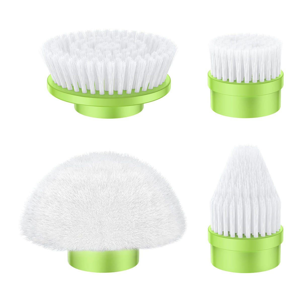 Labigo Spin Scrubber Brush Heads 4 Pack, Replaceable Cleaning Brushes For Bathroom - Green