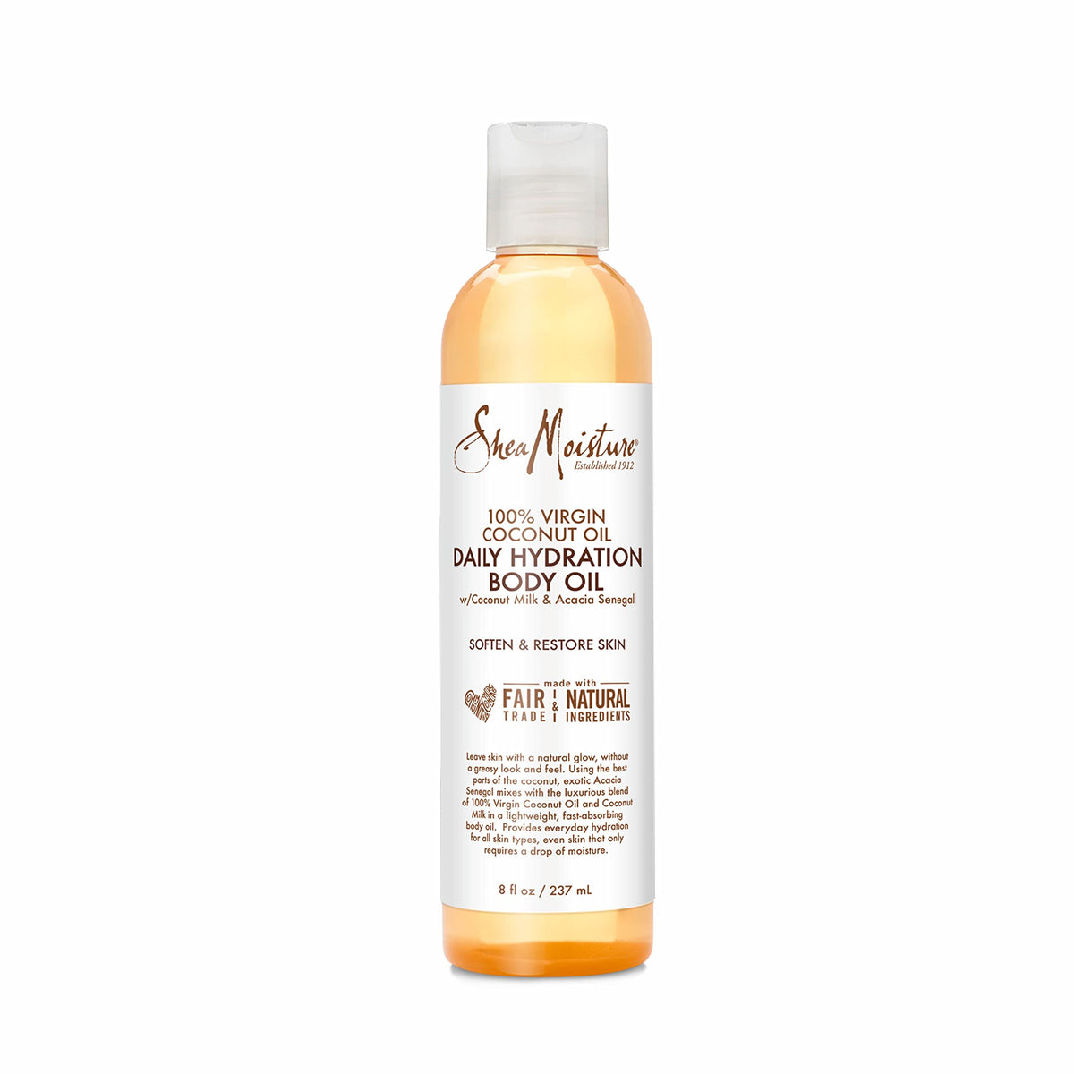 Sheamoisture Daily Hydration Body Oil, Virgin Coconut Oil, 8 Oz, Paraben Free, For Dry Skin